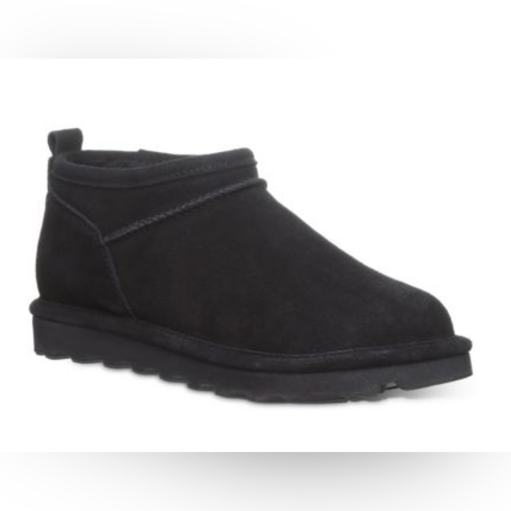 Bearpaw Super Shorty Black Suede Ankle Boots‎ Size 8M